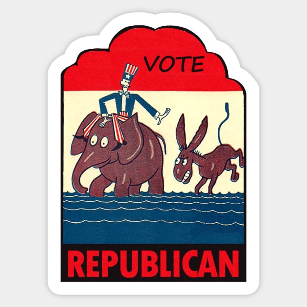 American Vote Republican Vintage Sticker by Hilda74